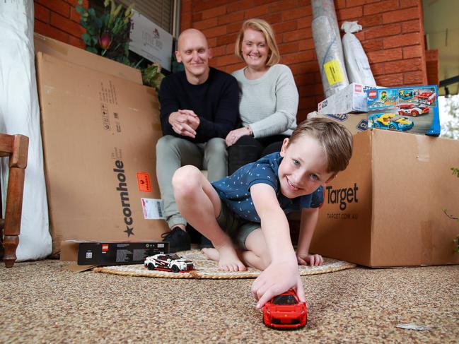 Chris and Ebby Carson with their son William. Ebby said her family paying with Buy Now Pay Later more often. Picture:Justin Lloyd