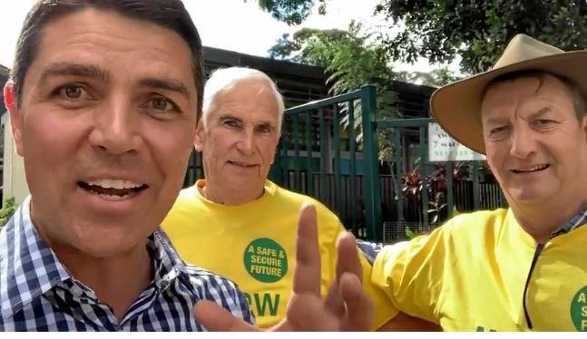 Matthew Fraser with supporters in Bangalow. Picture: Facebook