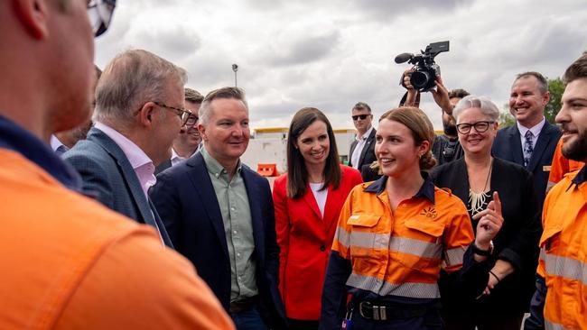 Anthony Albanese and Chris Bowen pictured at the The Liddell Power Station.