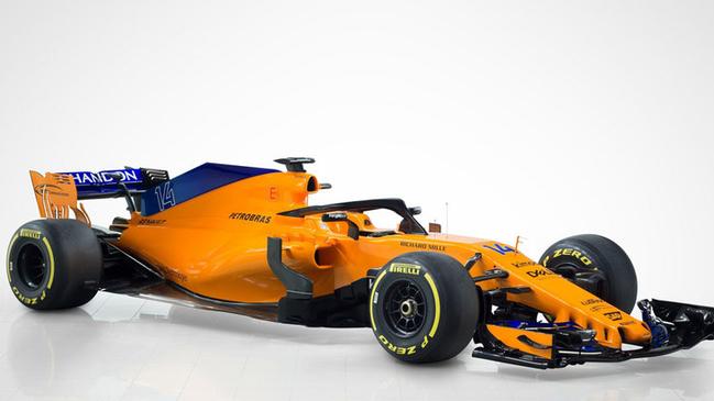 A side-on look at the new McLaren car.
