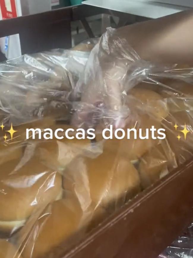 An Aussie McDonald’s staffer has gone viral with ‘Macca’s doughnut’ recipe. Picture: TikTok