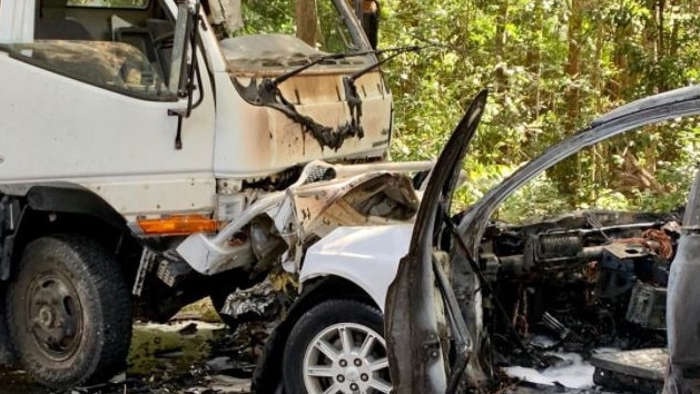 A woman has serious head, chest and leg injuries after a head-on crash in the Sunshine Coast hinterland. Picture: Patrick Woods