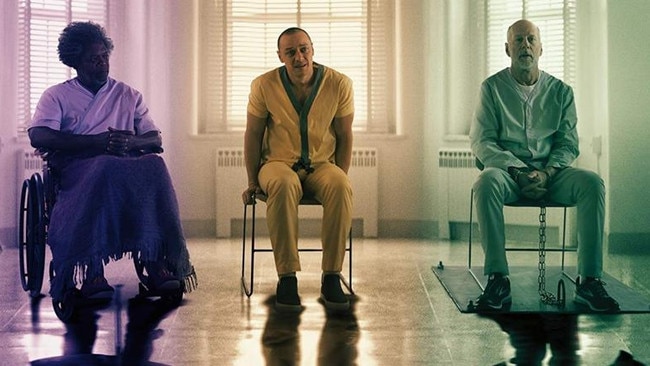 Samuel L.Jackson, James McAvoy and Bruce Willis in pointless thriller, Glass.