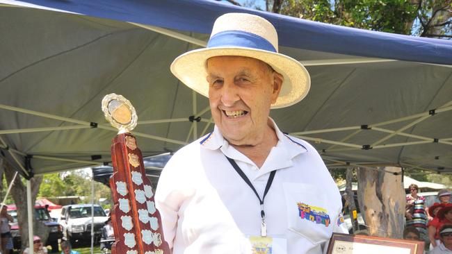 Douglas 'Kojak' Duncombe, winner of the 'Sawtellian of the Year' at Sawtell Fun Day held in the Sawtell Reserve.Photo: Leigh Jensen / The Coffs Coast Advocate