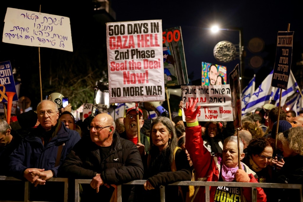 Israelis rally in Jerusalem on the Gaza war's 500th day, calling to secure the release of all remaining hostages