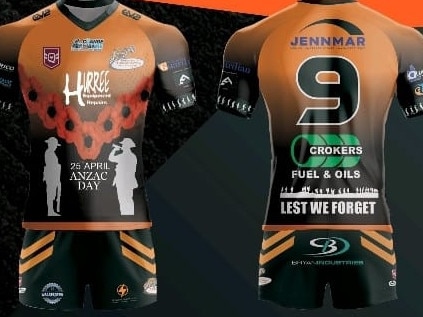 A design of Wests Tigers Mackay 2024 Anzac Day jersey. Picture: Supplied.