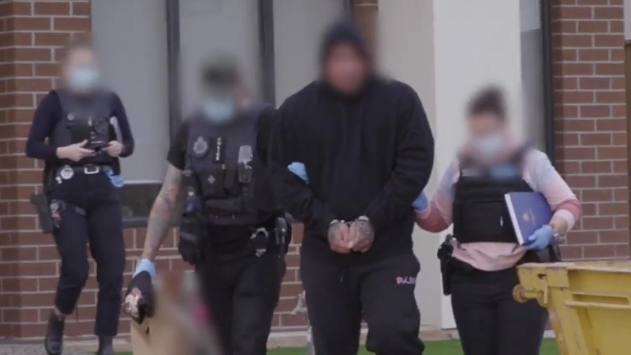 Victoria Police footage of an arrest at Thornhill Park. Picture: Victoria Police via NCA NewsWire