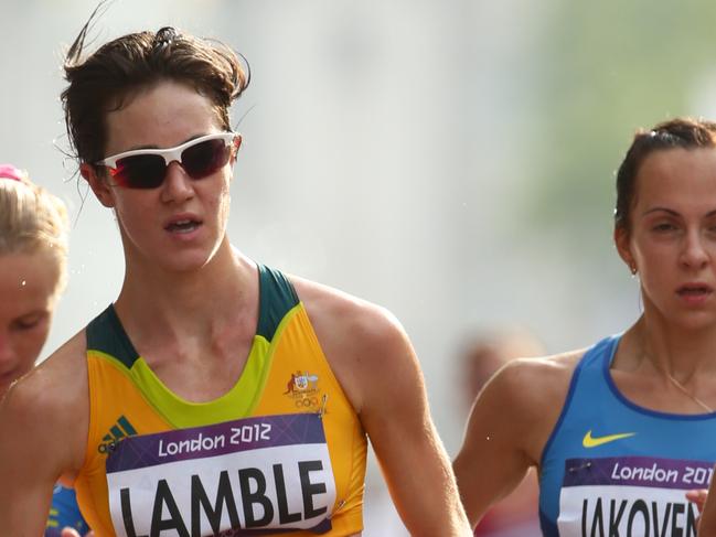 London Olympics 2012 - Women's 20km Race Walk in London. Australia's Regan Lamble in action.