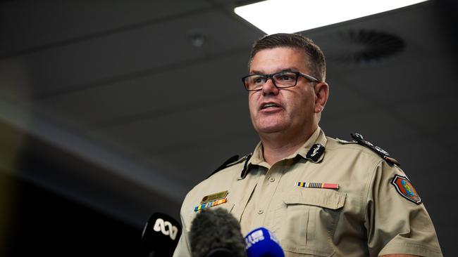 Corrections Commissioner Matthew Varley holds a press conference in Darwin. Picture: Pema Tamang Pakhrin