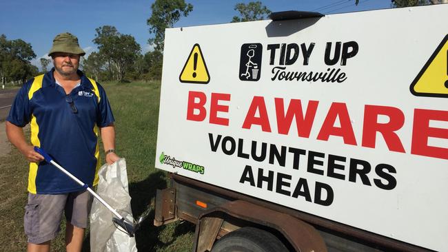 Townsville's clean up crusader Dave Dudley is embarking on an ambitious new mission to carry out a roadside clean up between Crystal Creek and Cungulla. Picture: Supplied.