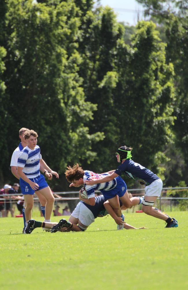 Ballymore Cup rugby action at the Albany Creek Brumbies Junior Rugby Union Club on Friday, April 12, 2024.
