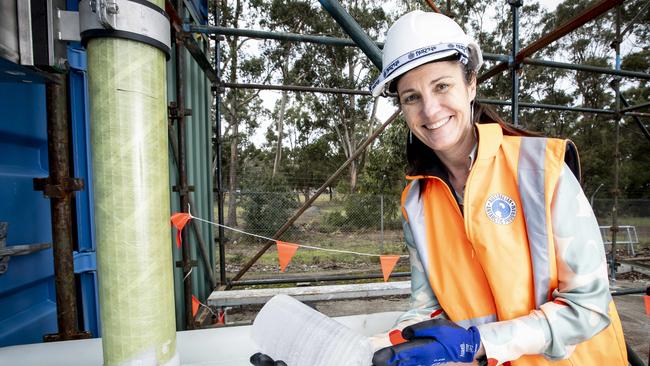 Explorers will dig up million-year-old ice in the Antarctic for research purposes. Photograph shows Professor Nicole Webster, Chief Scientist AAD testing equipment with the drill that will be used. Picture Eddie Safarik