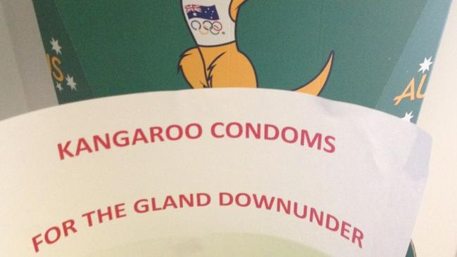 Kangaroo Condoms in the Olympic Village.