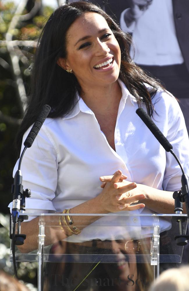 Britain's Meghan, Duchess of Sussex launches the Smart Works capsule collection at John Lewis in Oxford Street, London. Picture: AP