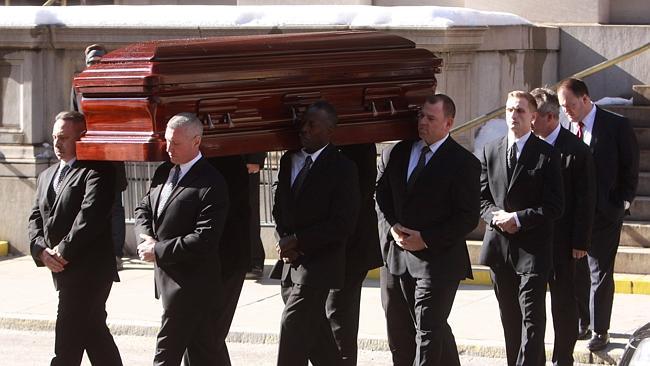 Philip Seymour Hoffman's family mourn over the death of the Oscar winner after his funeral in New York.