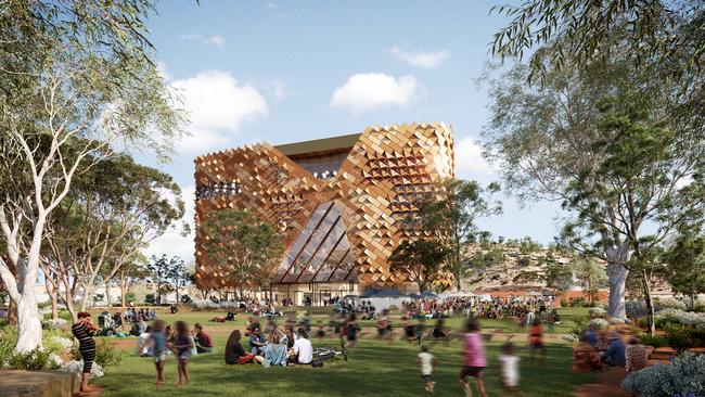 Artist impressions of the new Aboriginal and Torres Strait Islander Art Gallery of Australia to be built in Alice Springs.