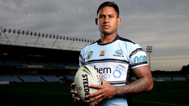 \\DO NOT USE WITHOUT PERMISSION FROM TIM MORRISSEY ( For finals series ) - Cronulla Sharks Ben Barba portrait at Southern Cross Group Stadium , Cronulla . Picture : Gregg Porteous