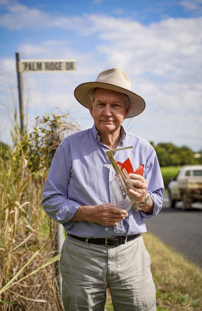 Glenella homeowner Ken Kelly in 2021 said the rising traffic from Northern Beaches' drivers cutting across to the Ring Road and the Bruce Highway was amplifying safety concerns over an already dangerous Palm Ridge Dr intersection with Glendaragh Rd. Picture: Heidi Petith