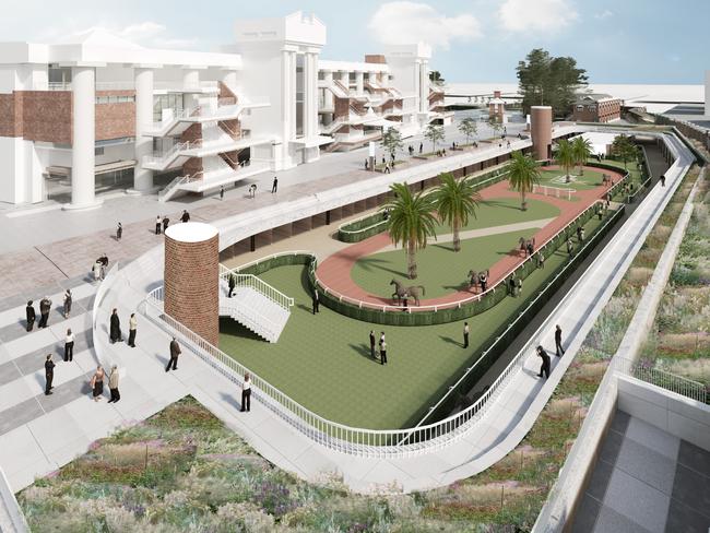 An artist's impression of plans for the revamped Caulfield Racecourse.