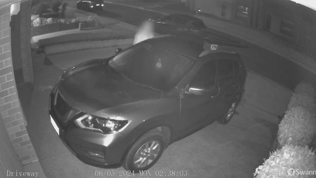 CCTV footage from homes in Morphett Vale shows the man allegedly breaking into vehicles. Picture: Supplied