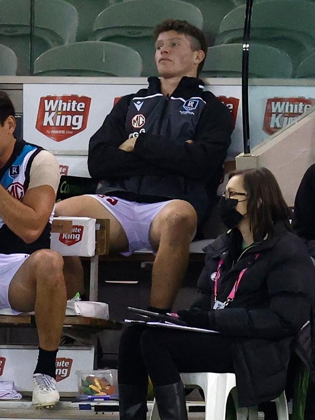 He was subbed out of the game. Picture: Michael Willson/AFL Photos via Getty Images