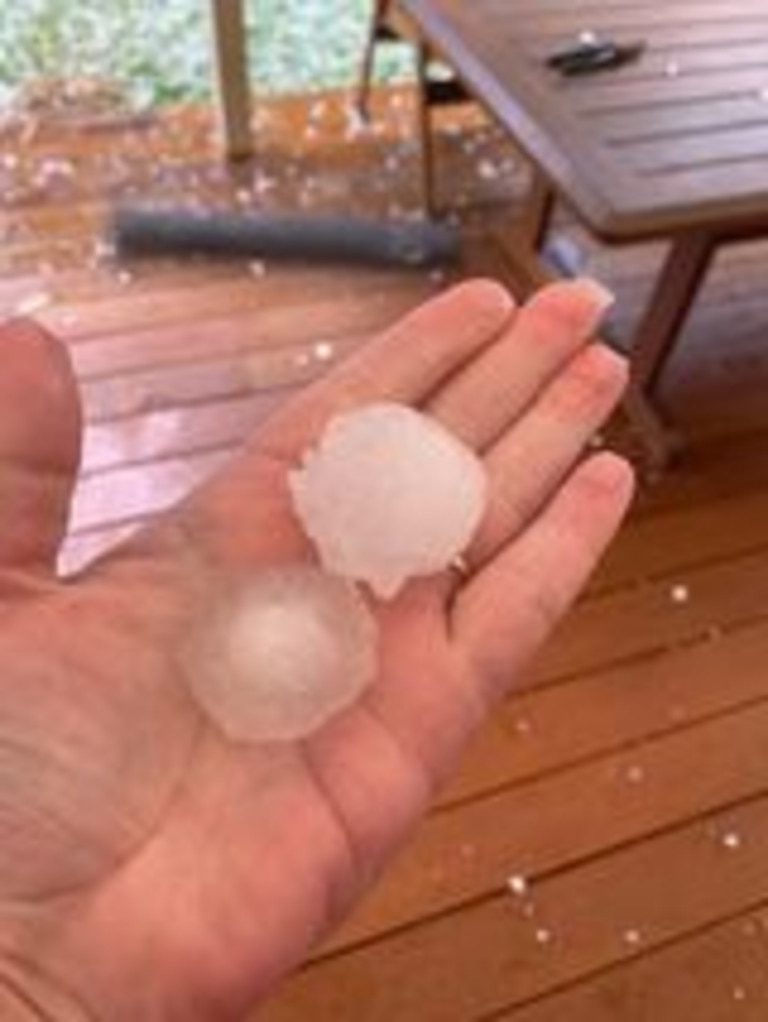 Large hail stones that fell in Greenwith. Picture: Naomi Porter