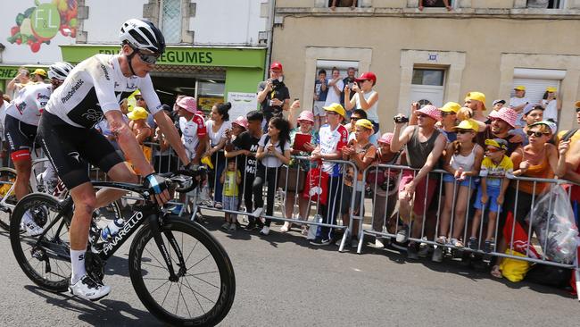 Chris Froome crosses the finish line. Photo: AP