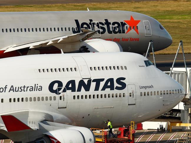 All regularly scheduled Qantas and Jetstar international flights will be suspended from the end of March. Picture: Bloomberg