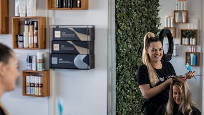 HairDo4U Nanango owner and hairdresser Ebony Smith. Photo: Dominic Elsome