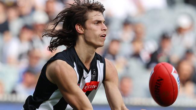 Caleb Poulter was part of the Magpies’ impressive 2020 draft class. Picture: Michael Klein