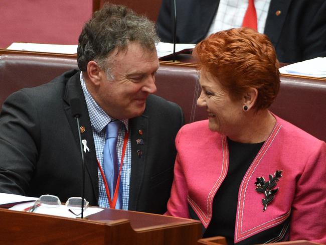Happier times: Before Rod Culleton and Pauline Hanson spoke out against each other.