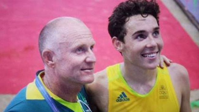 Max Esposito with his father, Daniel, who was also an Olympian at the 1984 games.