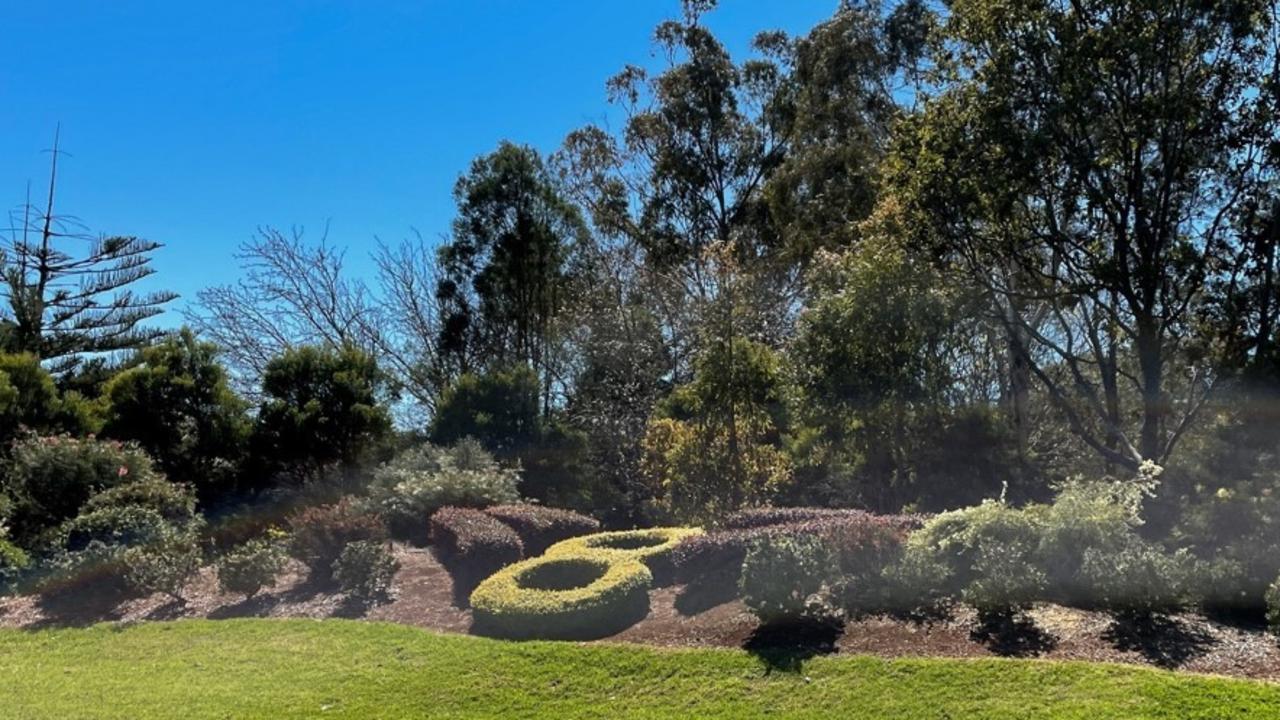 Feature garden at the 8th hole of the Toowoomba City Golf Club.