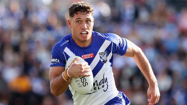 NEWCASTLE, AUSTRALIA – JULY 31: Jake Averillo of the Bulldogs in action during the round 20 NRL match between the Newcastle Knights and the Canterbury Bulldogs at McDonald Jones Stadium, on July 31, 2022, in Newcastle, Australia. (Photo by Ashley Feder/Getty Images)