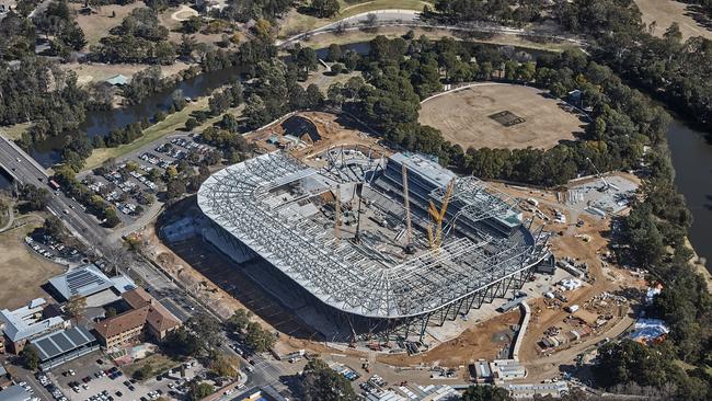 The new Western Sydney Stadium at 70 per cent completion back in August.