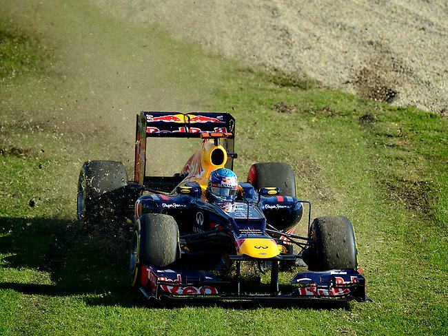 Despite an early bit of cross-country, Sebastian Vettel recovered to finish second. Picture: Michael Dodge