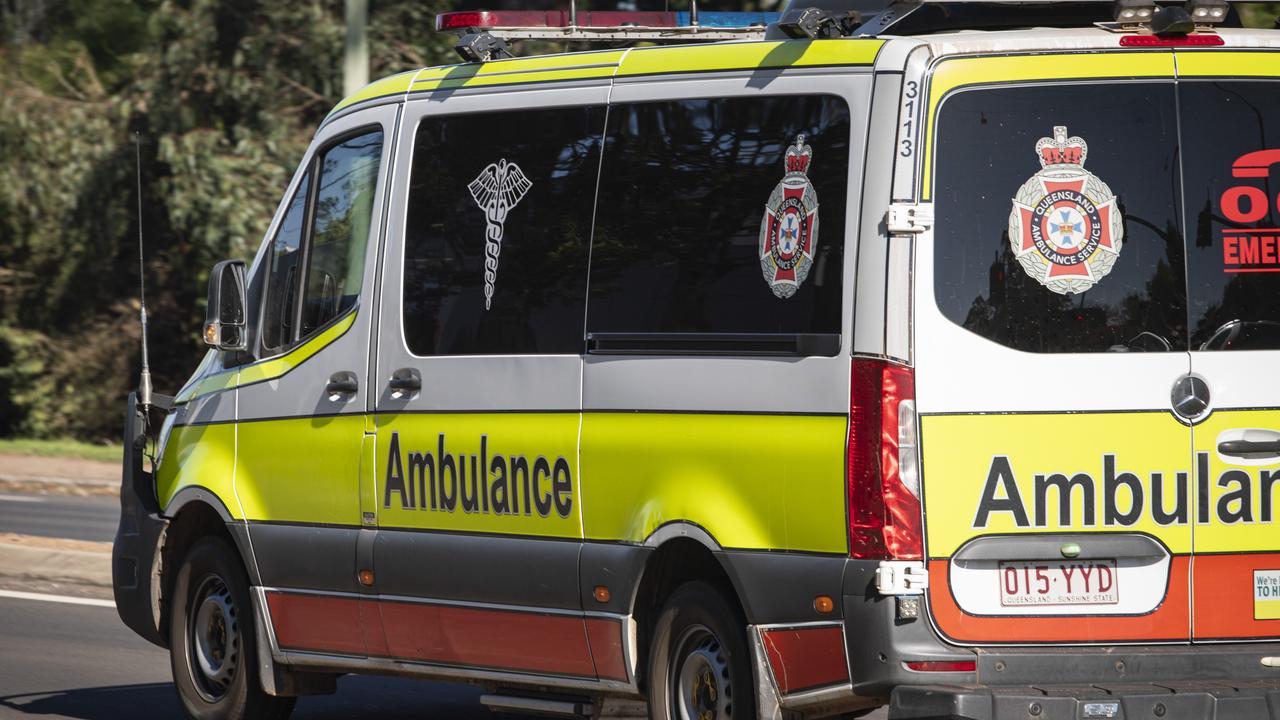 Two men in their late teens have suffered potentially life threatening injuries following a rollover on the Burnett Highway. Picture: Kevin Farmer