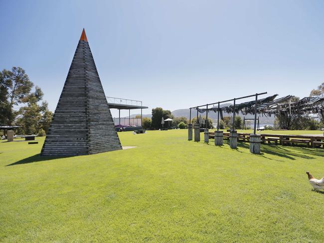 The lawn at Mona, which will be in upheaval during construction of the proposed hotel. Picture: MATHEW FARRELL