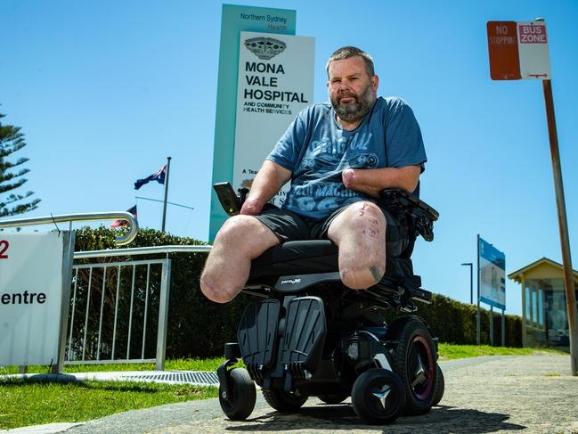 Jason Miller taken outside Mona Vale Hospital. Picture: Julian Andrews