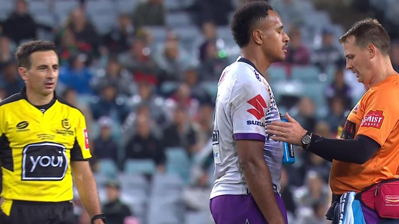 Referee Gerard Sutton was asked to stop the game.