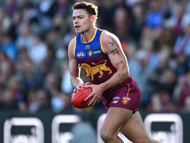 Lachie Neale of the Lions in action during the round 19 AFL match. Picture: Albert Perez/Getty Images.