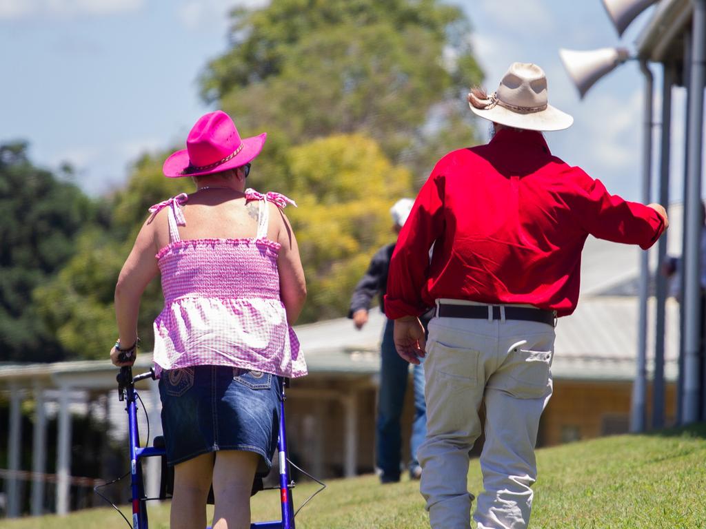 Plenty wore hats to keep the sun away.