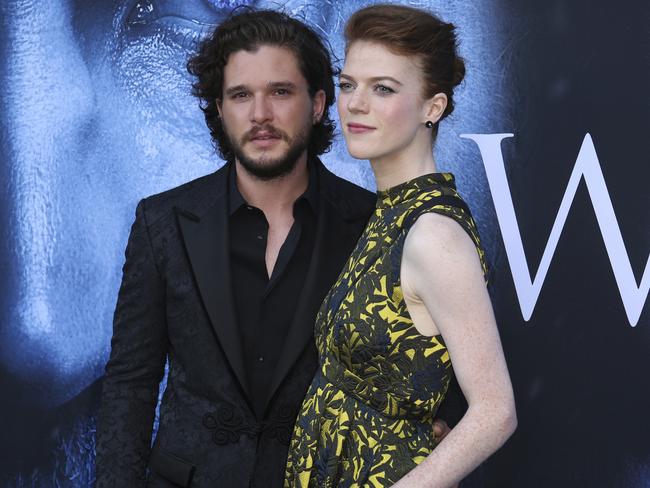 Kit Harington and Rose Leslie announced their engagement in a newspaper notice. Picture: Willy Sanjuan/Invision/AP