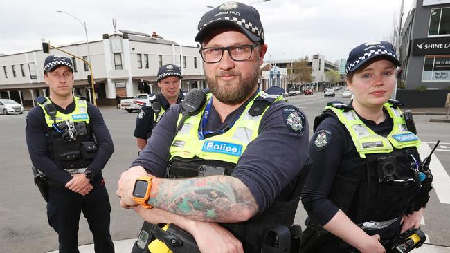 Constable Ross Marshall, Acting Sgt Alan Newbould, Snr Constable Luke Innes. Picture: Alan Barber