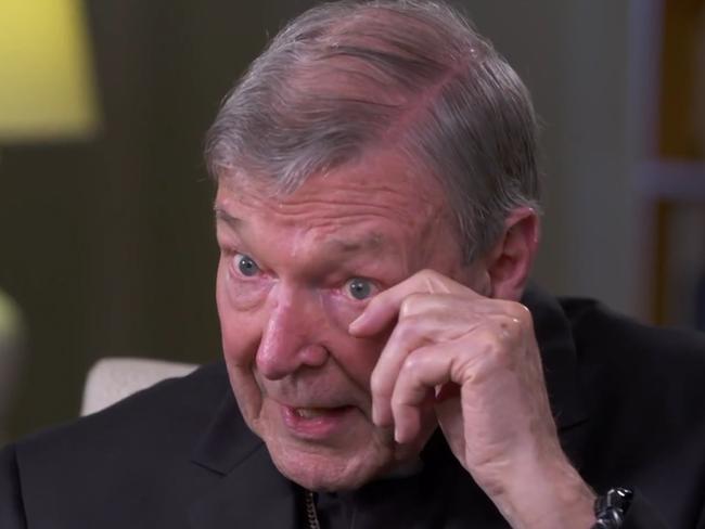 14/04/2020: Cardinal George Pell is exclusively interviewed by Andrew Bolt on Sky News following his exoneration on child sex charges.    CREDIT: Sky News