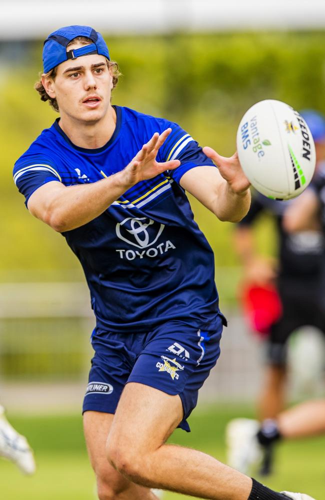 Cowboy Tom Duffy trains during the 2023 NRL pre-season. Picture: Alix Sweeney / North Queensland Toyota Cowboys