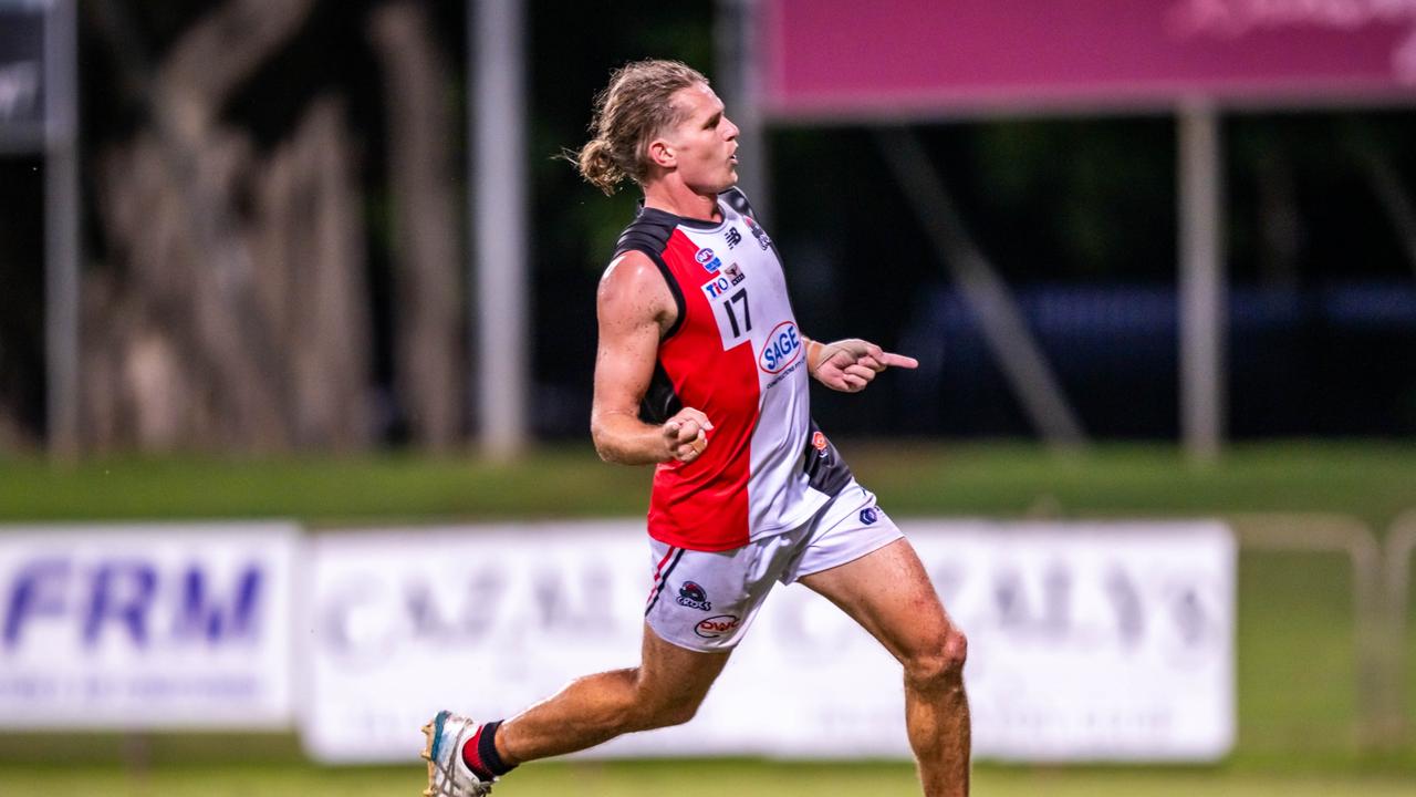 Jed Anderson playing for Southern Districts against St Mary's in Round 8 of the 2024-25 NTFL season. Picture: Patch Clapp / AFLNT Media