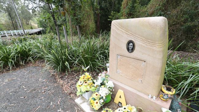 The plaque was removed from the sandstone memorial. Picture: Annette Dew