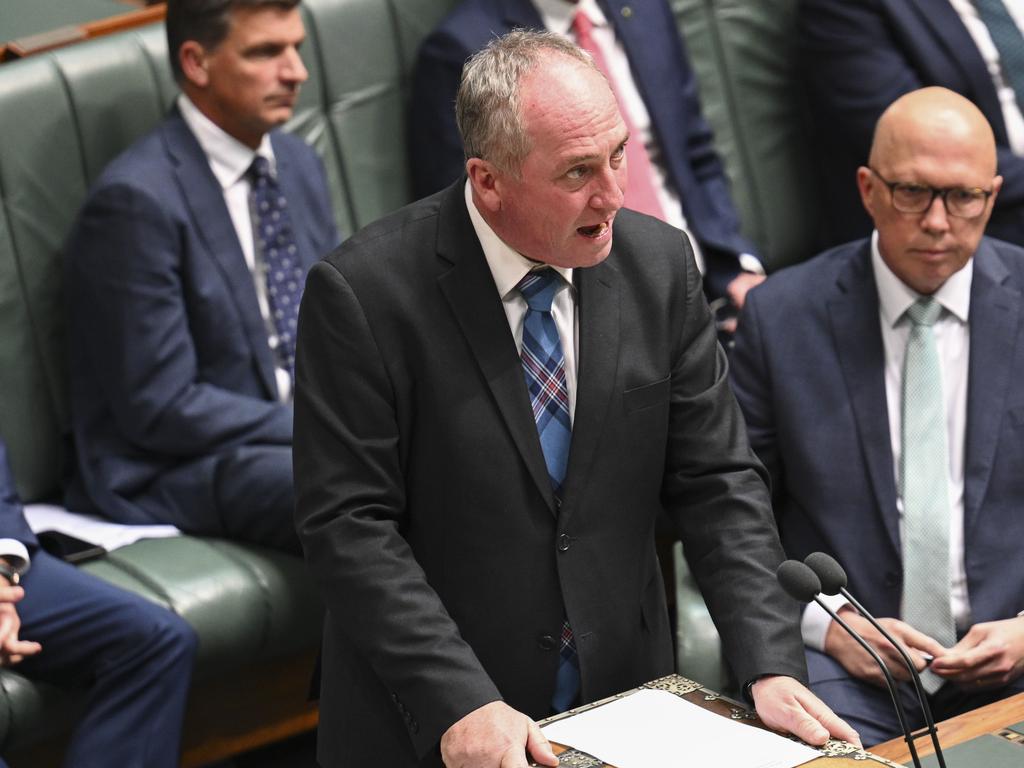 Mr Joyce has apologised on Monday for evoking violent imagery in a metaphor about voting at an anti-wind turbine event on Sunday. Picture: NCA NewsWire/Martin Ollman.