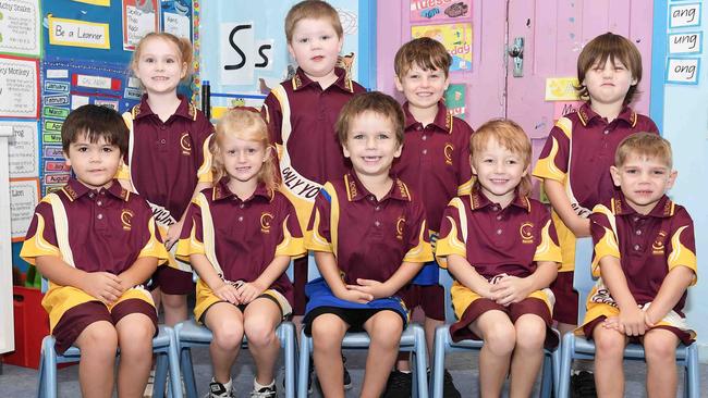 Bundaberg Central State School <br/>From left: Theodore O’Phee, Khianna-May Conway, Kade Switzer, Matthias Cox, Lj CubbyBack row from left: Octavia Sampson, Jaxson Hickey, Jacob Knight, Dexter Cross. <br/>Picture: Patrick Woods.